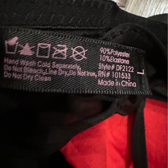 Daisy Fuentes Negligie Black Red Sexy Sheer Lace Size L Babydoll Fairy Nightgown - Picture 9 of 10